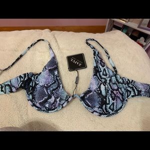 Zaful Snake Print Bikini Top